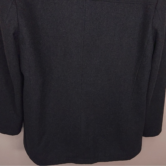 Medium Kenneth Cole Men’s Dark Grey/Black Wool Blend Peacoat Classic Lined Retro - Picture 10 of 14